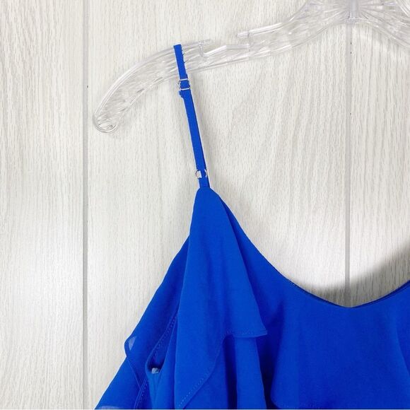 Lulus | Blue Ruffle Mini Shift Dress Size Large - Picture 8 of 13
